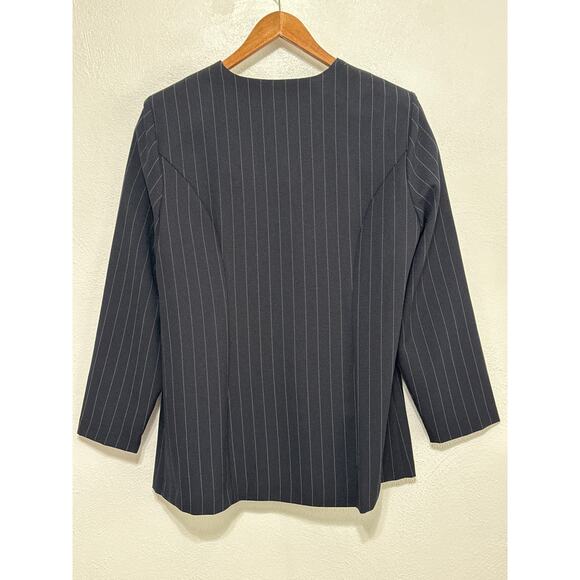 VTG BFA Classics Dress Suit 12P Navy Pinstriped Power Suit Girl Boss Business - Picture 11 of 16